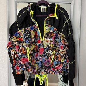 Free People Floral Multicolor Windbreaker